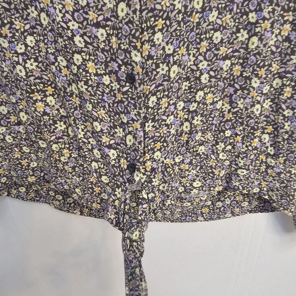 Lauren Conrad Floral Long Sleeve Blouse Button Sz Large Cottage Core Boho V0461 - Picture 2 of 5